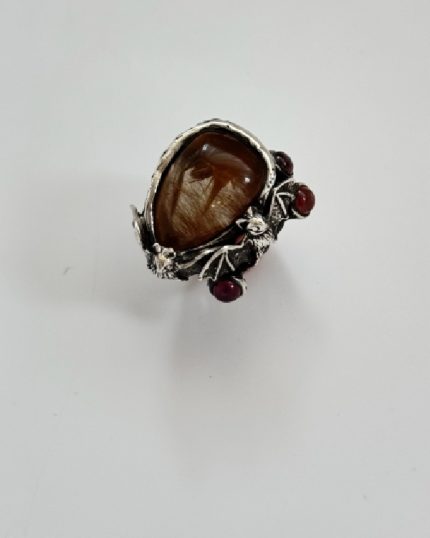 Anillo en plata y rutilo Murciélago
