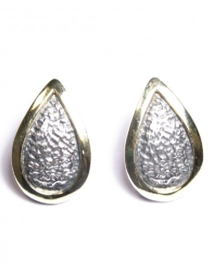Pendiente omega plata y oro gota