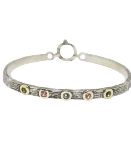 Pulsera plata oro y turmalinas