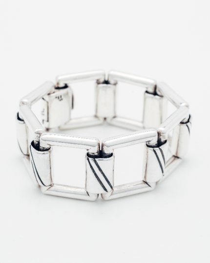 Pulsera plata Cuadrados