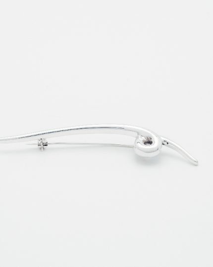 Broche plata Rizo alargado