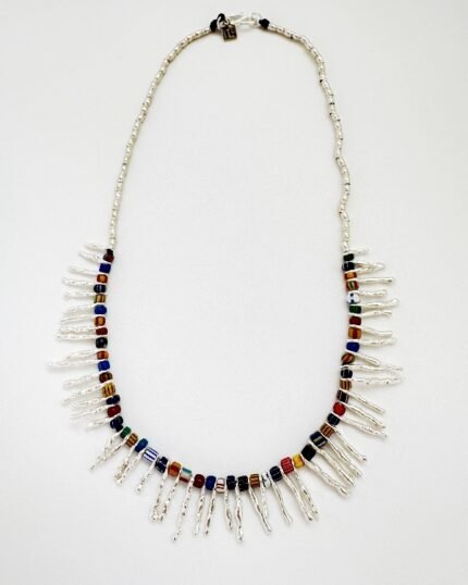 Collar plata y Murano Barras