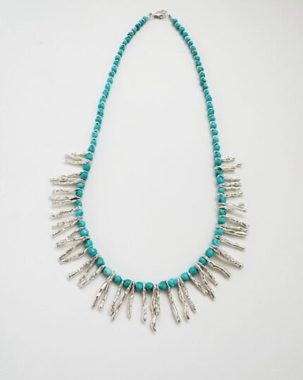 Collar plata y turquesa barras