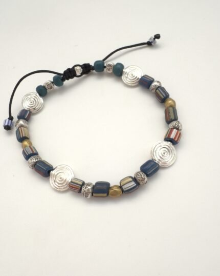 Pulsera plata y Murano espiral