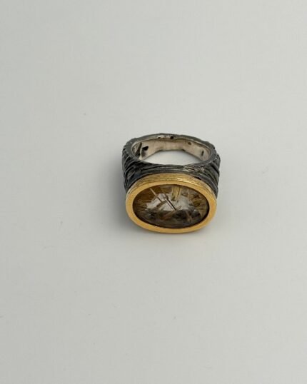 Anillo plata oro y Rutilo