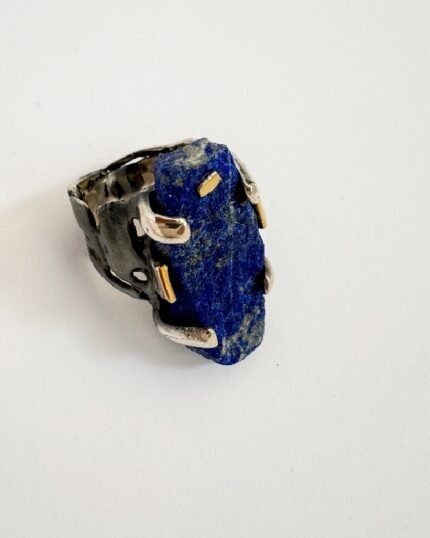 Anillo plata lapislázuli en bruto