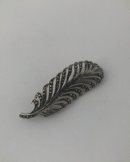 Broche plata Pluma