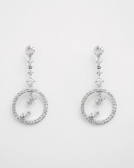 Pendiente plata y circonita Círculo