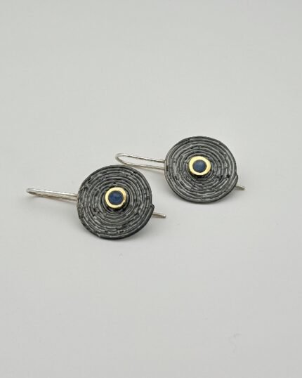 Pendiente plata y oro Espiral