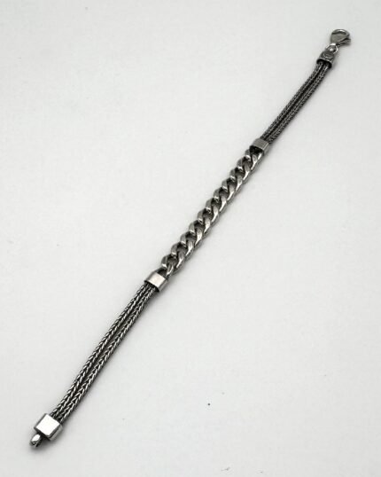 Pulsera plata Cordón Barbada