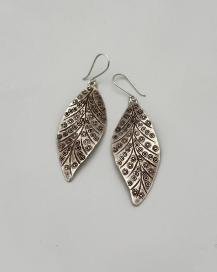 Pendiente plata Thai Hoja
