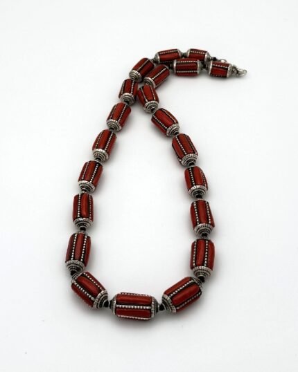 Collar plata y Coral Tíbet