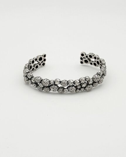 Brazalete plata bolas martelé