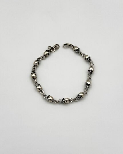 Pulsera plata calaveras