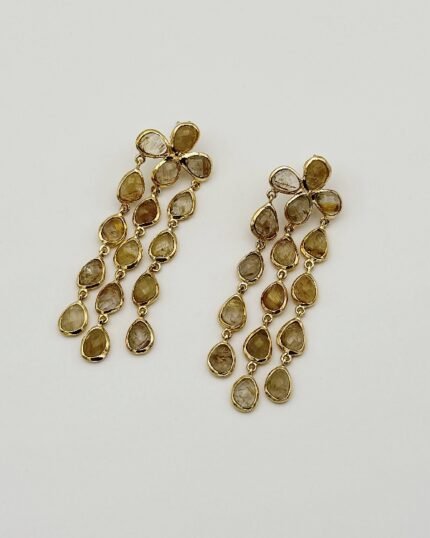 Pendiente plata dorada y Rutilo