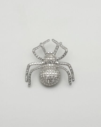 Broche plata Araña