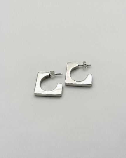 Pendiente plata cuadrado