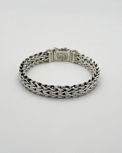 Pulsera plata cordón plano