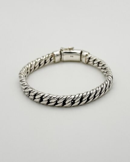 Pulsera plata cordón trenza