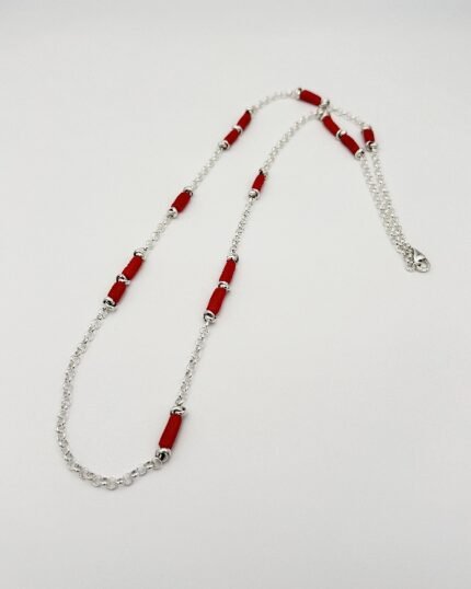 Collar plata y Coral