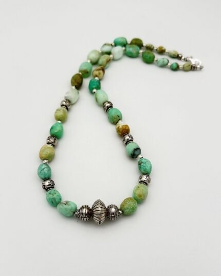 Collar plata y Crisoprasa