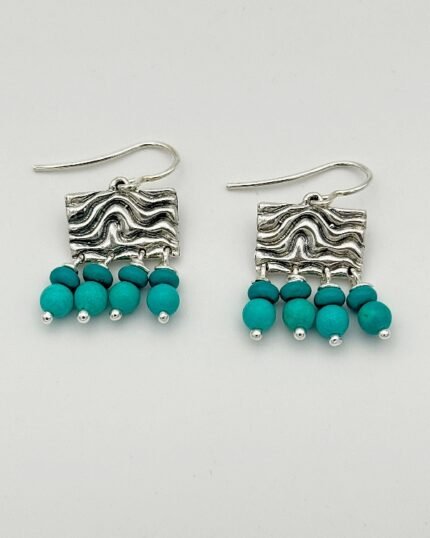 Pendiente plata y piedra Stria