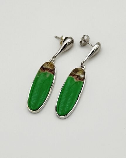 Pendiente plata y Variscita