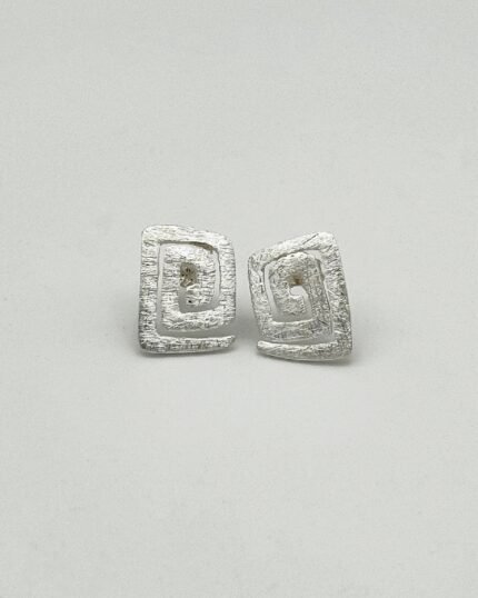 Pendiente plata Espiral Cuadrada