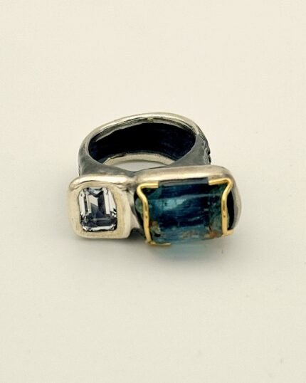 Anillo plata y oro Aquifero