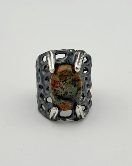 Anillo plata y Jaspe Garras