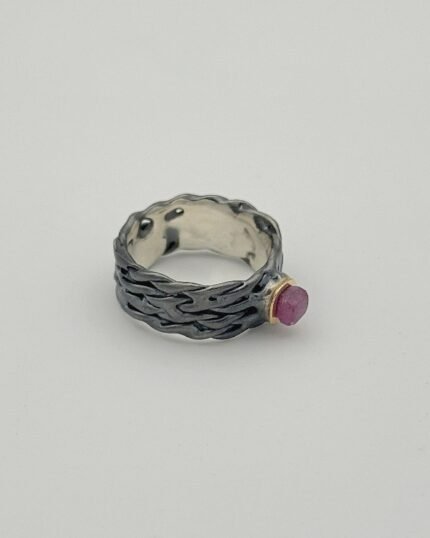 Anillo plata y oro Trenzas