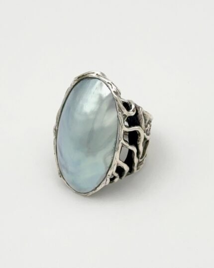 Anillo plata y Perla oval