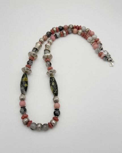 Collar plata y Jaspe Rosa