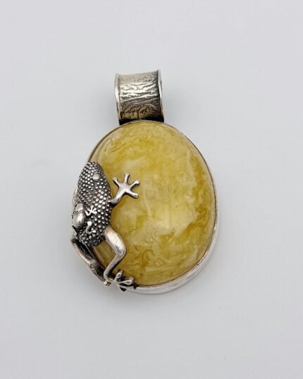 Colgante plata y Ámbar Rana