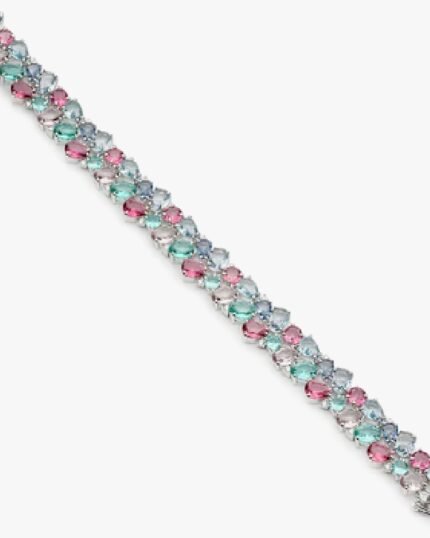 Pulsera plata y Circonitas color