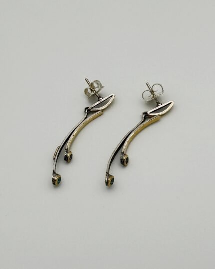 Pendiente plata y oro Ocean