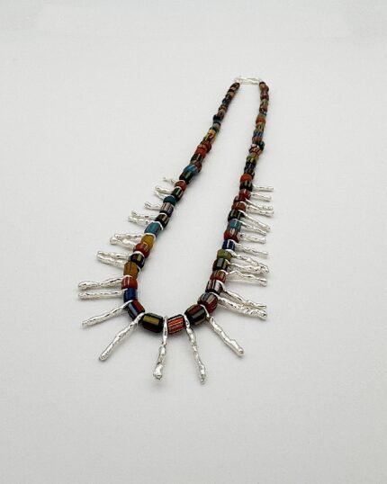 Collar plata y Murano Iris