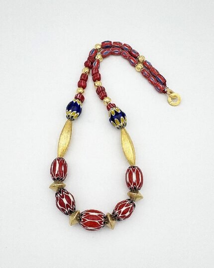 Collar plata dorada y Murano Isis